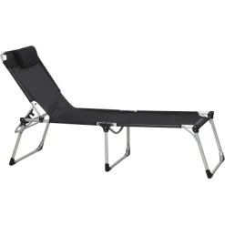 Siena Garden Dreibeinliege Sole Schwarz 214 Cm X 70 Cm X 45 Cm