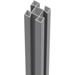 ZacAlu Aluminium-Zaunpfosten Silbergrau 7,3 Cm X 7,3 Cm X 194 Cm
