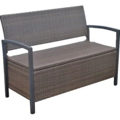 Park-Truhen-Gartenbank Ferrara 2-Sitzer Coffee 86 X 118 X 58 Cm