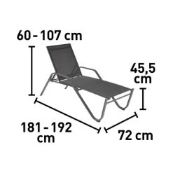 Sonnenliege Pacora Aus Textilen Anthrazit XL -GartenOase Wohnaccessoires 2092443 VM01