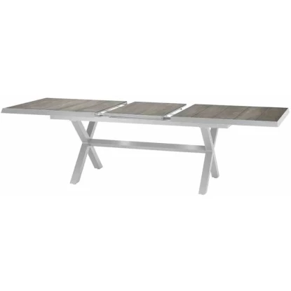 Siena Garden Sincro Ausziehtisch 200-260 Cm X 100 Cm X 77 Cm Weiß-Grau 3 Siena Garden Sincro Ausziehtisch 200-260 Cm X 100 Cm X 77 Cm Weiß-Grau – Bild 3