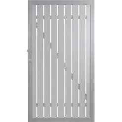 Sichtschutzzaun Element Squadra Alu Tor Lichtgrau DIN Links 98 Cm X 180 Cm