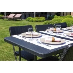 Perel Klapptisch Polyrattan-Optik 180 Cm X 75 Cm Schwarz -GartenOase Wohnaccessoires 288301 1717 3