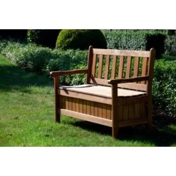 Dobar Gartenbank 2-Sitzer Kiefernholz Geölt Braun 89 X 115 X 58 Cm FSC® -GartenOase Wohnaccessoires 303360 4637 4