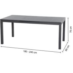 Siena Garden Gartentisch Eckig Matt Anthrazit-Cool Grey Ausziehbar -GartenOase Wohnaccessoires 3174737 VM 01