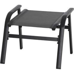 Siena Garden Solana Hocker Matt Anthrazit-Silber-Schwarz Gestell Aluminium