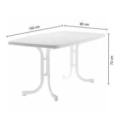Sieger Klapptisch Rechteckig Weiß Marmordekor 150 Cm X 90 Cm -GartenOase Wohnaccessoires 3642048 VM 01
