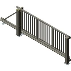 Alberts Schiebetor Mosaik Vkt.-Stab 300 Cm X 120 Cm Links Anthrazit