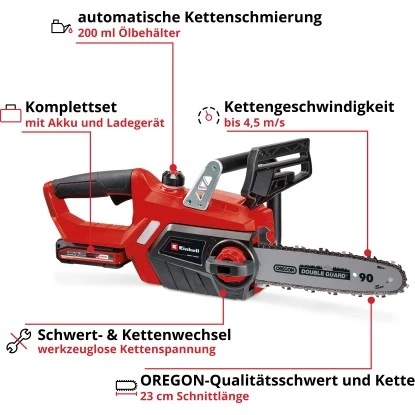 Einhell Akku-Kettensäge GE-LC 18 Li Kit Power X-Change 2 Einhell Akku-Kettensäge GE-LC 18 Li Kit Power X-Change – Bild 2