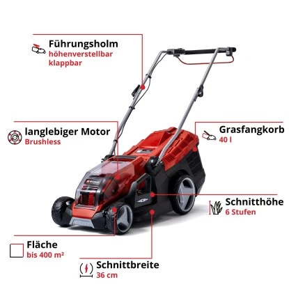 Einhell Power X-Change Akku-Rasenmäher GE-CM 36/36 Li Inkl. 2x4,0 Ah Akkus 3 Einhell Power X-Change Akku-Rasenmäher GE-CM 36/36 Li Inkl. 2x4,0 Ah Akkus – Bild 3