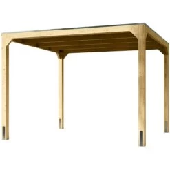Karibu Fyrkant Pavillon Naturbelassen 320 Cm X 320 Cm -GartenOase Wohnaccessoires 4010090487717 3739 5