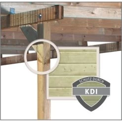 Karibu Fyrkant Pavillon Naturbelassen 320 Cm X 320 Cm -GartenOase Wohnaccessoires 4010090487717 3739 6