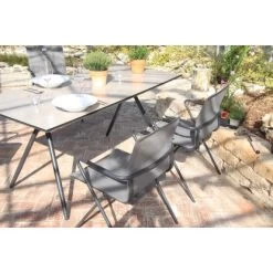 Acamp Stapelsessel Alpha Tex 55 Cm X 57 Cm X 83 Cm Anthrazit-Nero -GartenOase Wohnaccessoires 4013556560962 4281 05
