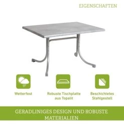 Acamp Tisch Boulevard 120 Cm X 80 Cm Platin-Cemento 10 Acamp Tisch Boulevard 120 Cm X 80 Cm Platin-Cemento -GartenOase Wohnaccessoires 4013556566827 4564 05