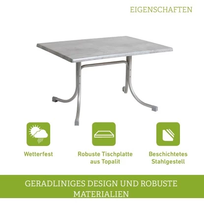 Acamp Tisch Boulevard 120 Cm X 80 Cm Platin-Cemento 5 Acamp Tisch Boulevard 120 Cm X 80 Cm Platin-Cemento – Bild 5