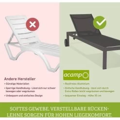 Acamp Liege Rimini 198 Cm X 60 Cm X 35 Cm Snow 8 Acamp Liege Rimini 198 Cm X 60 Cm X 35 Cm Snow -GartenOase Wohnaccessoires 4013556568098 4627 04