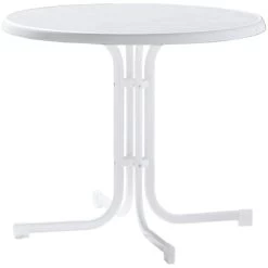 Sieger Boulevard-Klapptisch Mecalit-Pro Ø 86 Cm X 76 Cm Weiß Marmordekor