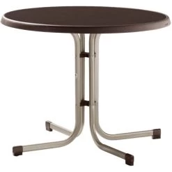 Sieger Boulevard-Klapptisch Mecalit-Pro Ø86x72cm Champagner Schieferdekor Mocca