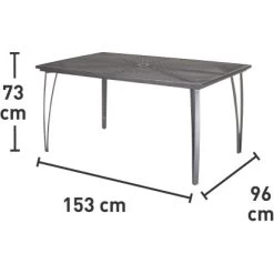 Gartentisch Sacramento II Rechteckig Stahl 153 Cm X 96 Cm -GartenOase Wohnaccessoires 4048124974438 vm01 101117