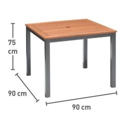 Gartentisch Harris Quadratisch FSC®-Holz/Aluminium Anthrazit 90 Cm X 90 Cm -GartenOase Wohnaccessoires 4048124974742 VM01 101117