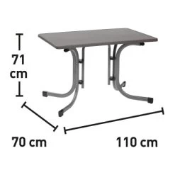 Gartentisch Vigo Rechteckig Grau 70 Cm X 110 Cm -GartenOase Wohnaccessoires 4048124976418 VM 01