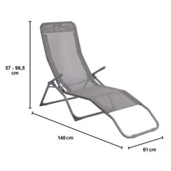 Sonnenliege Tanguro Textil-Bespannung Grau -GartenOase Wohnaccessoires 4048126605361 40