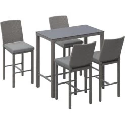 Garten-Bartisch Geelong Rechteckig Grau 110 Cm X 60 Cm -GartenOase Wohnaccessoires 4048126606894 S02 110820