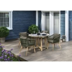 Gartentisch Tanami Rund FSC® Teakoptik Ø 110 Cm -GartenOase Wohnaccessoires 4048126610082 AB01 080920