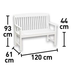 Gartenbank Glendale 2-Sitzer Weiß FSC® 93 Cm X 120 Cm X 60 Cm 8 Gartenbank Glendale 2-Sitzer Weiß FSC® 93 Cm X 120 Cm X 60 Cm -GartenOase Wohnaccessoires 4048126624713 VM 01