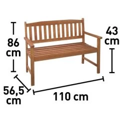 Gartenbank Jurado 2-Sitzer Eukalyptus 110 Cm X 86 Cm X 56,5 Cm 6 Gartenbank Jurado 2-Sitzer Eukalyptus 110 Cm X 86 Cm X 56,5 Cm -GartenOase Wohnaccessoires 4048126625666 30