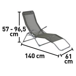 Sonnenliege Tanguro Textil-Bespannung Olive -GartenOase Wohnaccessoires 4048126625901 40