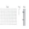 Metallzaun Grund-Set Doppelstabmatte Verzinkt Z. Einbeton. 100 Cm X 1000 Cm