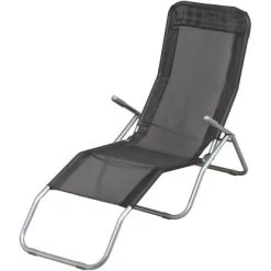 Sonnenliege Klappbar Schwarz 157,5 Cm X 49,5 Cm