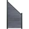 GroJa Steckzaun Schräg Solid-Grande 90 X 180/90 Cm Steingrau Co-Extrudiert