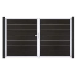 GroJa Grande Steckzaun Tor Premium DIN Links EV1 Schwarz