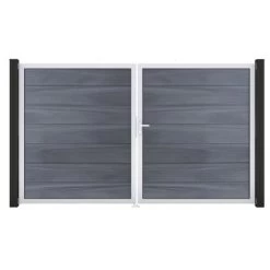 GroJa Steckzaun Tor Grande DIN Rechts EV1 Steingrau