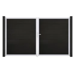 GroJa Steckzaun Tor Grande DIN Rechts EV1 Schwarz