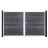 GroJa Solid Steckzaun Tor DIN Rechts EV1 Steingrau Co-extrudiert