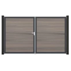 GroJa Solid Steckzaun Tor DIN Links DB Bi-Color Sand