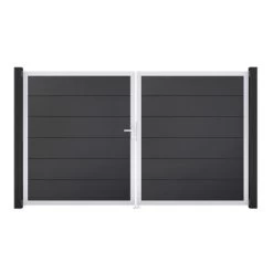 GroJa Steckzaun Tor BasicLine DIN Links EV1 Anthrazit