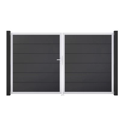 GroJa Steckzaun Tor BasicLine DIN Links EV1 Anthrazit 1 GroJa Steckzaun Tor BasicLine DIN Links EV1 Anthrazit