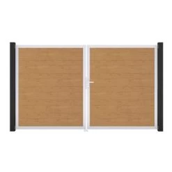 GroJa Steckzaun Tor BasicLine DIN Rechts EV1 Asteiche Natur