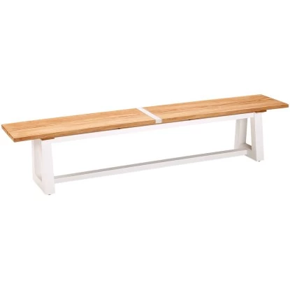 Gartenbank Campione 220 X 40 Cm Weiß/Teakholz FSC® 1 Gartenbank Campione 220 X 40 Cm Weiß/Teakholz FSC®