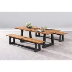 Gartentisch Campione 220 X 100 Cm Anthrazit/Teakholz FSC® -GartenOase Wohnaccessoires 473695 3053 4