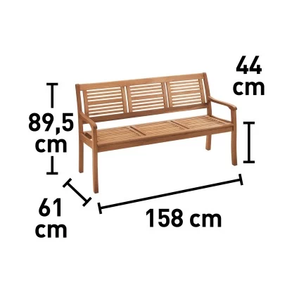Gartenbank Chelsea 3-Sitzer FSC® 90 Cm X 158 Cm X 62 Cm 2 Gartenbank Chelsea 3-Sitzer FSC® 90 Cm X 158 Cm X 62 Cm – Bild 2