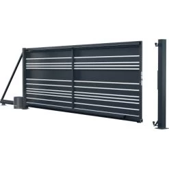 Polargos Schiebetor Lavender M. Gegengewicht Elektr. Antrieb 129,5 Cm X 400 Cm R