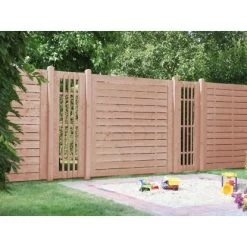 Sichtschutzzaun-Element Riva Mit Gitter Douglasie 180 Cm X 60 Cm