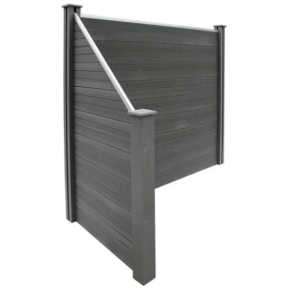 Sichtschutzzaun-Set Callado WPC Inkl. 2 Elementen, 3 Pfosten U. 1 Schrägelement 4 Sichtschutzzaun-Set Callado WPC Inkl. 2 Elementen, 3 Pfosten U. 1 Schrägelement – Bild 4