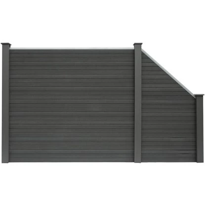 Sichtschutzzaun-Set Callado WPC Inkl. 2 Elementen, 3 Pfosten U. 1 Schrägelement 2 Sichtschutzzaun-Set Callado WPC Inkl. 2 Elementen, 3 Pfosten U. 1 Schrägelement – Bild 2