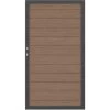 Sichtschutzzaun Tor System WPC Classic Mandel/Anthrazit DIN Links 98 X 180 Cm